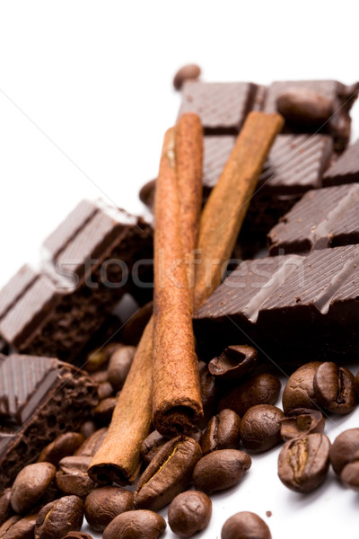 Chocolade koffie kaneel arrangement voedsel snoep Stockfoto © marylooo