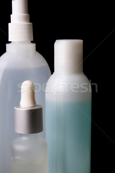 Zestaw perfumeria czarny spa kąpieli środowisk Zdjęcia stock © marylooo