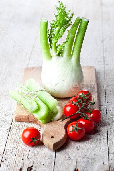 Taze organik rezene kereviz domates Stok fotoğraf © marylooo