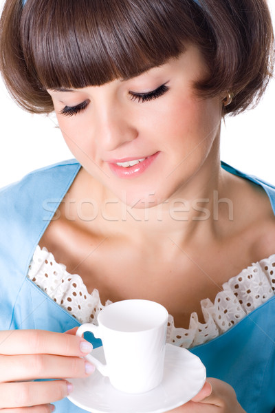 woman enjoying a cup of coffee Stock photo © marylooo