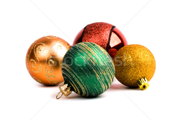 four glass christmas balls  Stock photo © marylooo