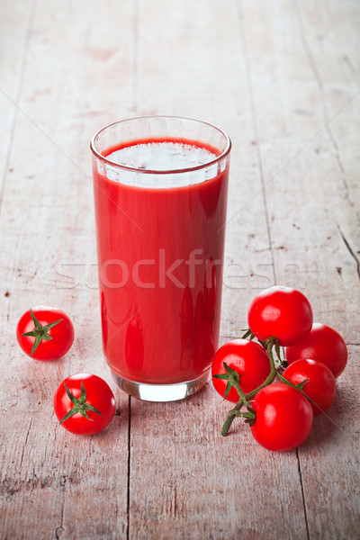 Tomatensap glas vers tomaten houten vintage Stockfoto © marylooo
