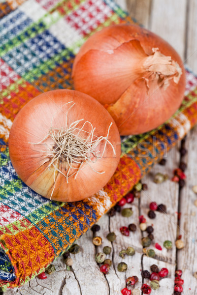 fresh onions and peppercorns  Stock photo © marylooo