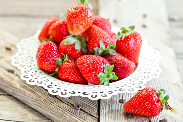 plate with fresh strawberries  Stock photo © marylooo