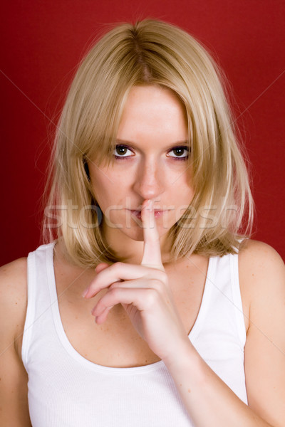  woman with finger on lips Stock photo © marylooo