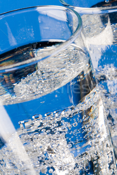 Bril koud water Blauw glas Stockfoto © marylooo