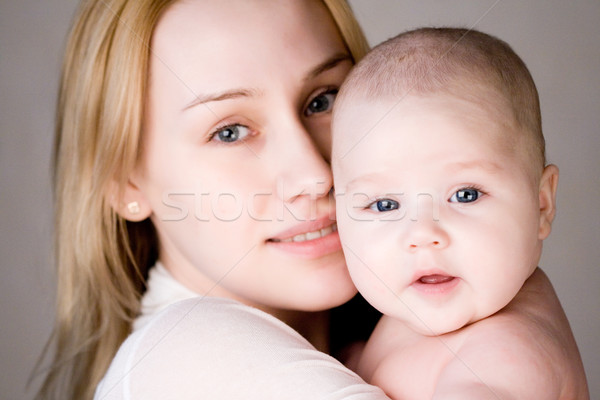Foto stock: Bebé · madre · retrato · mujer · familia · diversión
