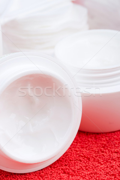 facial cream and cotton pads Stock photo © marylooo