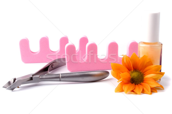 Pedicure piękna zestaw kwiat ręce Zdjęcia stock © marylooo