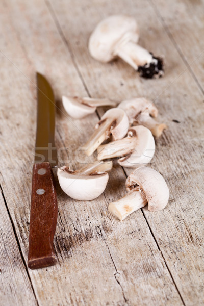 sliced champignons and old knife Stock photo © marylooo