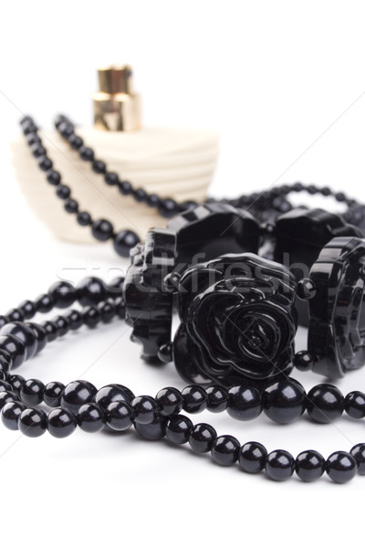 black necklace, bracelet and parfume  Stock photo © marylooo
