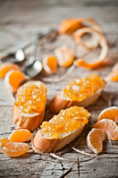 pieces of baguette with orange marmalade  Stock photo © marylooo