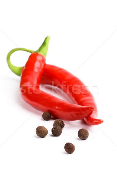 Rojo pimentón pimienta negro dos aislado blanco Foto stock © marylooo