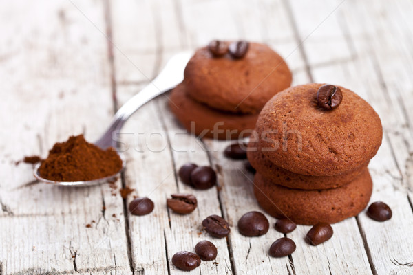 chocolate cookies and coffee beans  Stock photo © marylooo