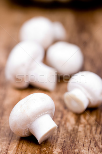 Friss champignon fából készült egészség étterem fehér Stock fotó © marylooo
