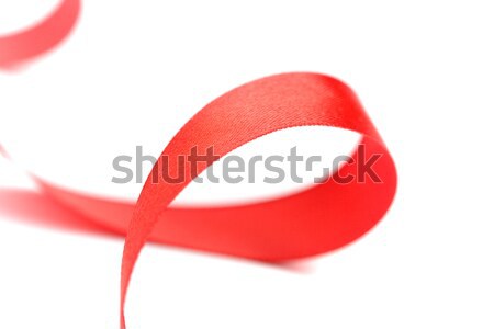Stock photo: red satin ribbon