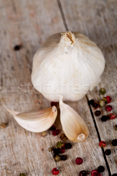 fresh garlic and peppercorns  Stock photo © marylooo