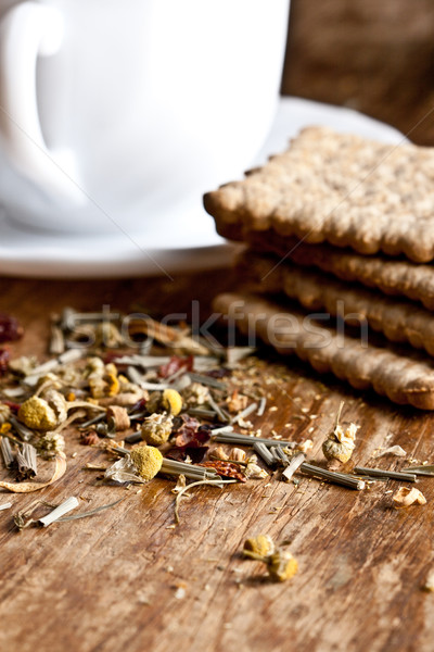  fresh herbal tea and some cookies Stock photo © marylooo