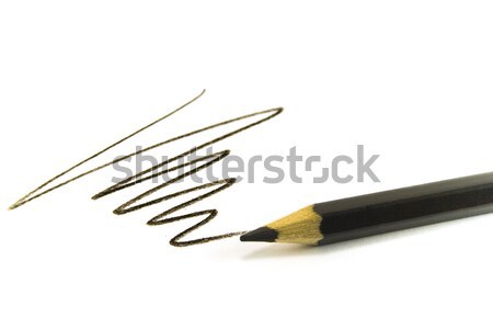 Negru zigzag creion hârtie copil Imagine de stoc © marylooo