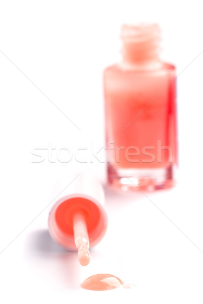 指甲油 白 美女 下降 刷 釘 商業照片 © marylooo