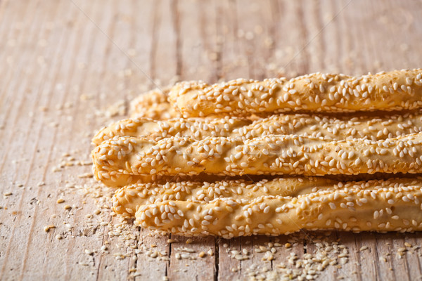 bread sticks grissini with sesame seeds Stock photo © marylooo