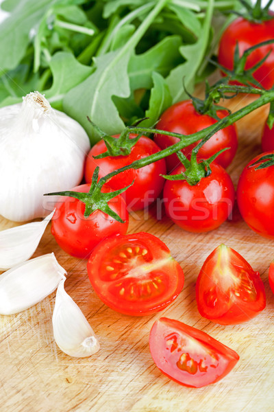 fresh tomatoes, rucola and garlic Stock photo © marylooo