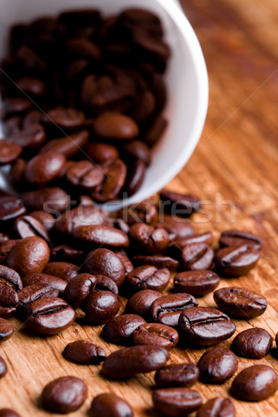 カップ コーヒー豆 木製 木材 背景 エネルギー ストックフォト © marylooo