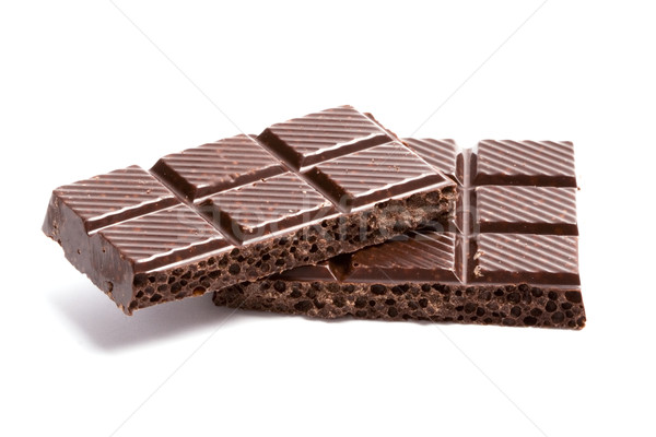 Stock fotó: Fekete · csokoládé · kockák · kettő · izolált · fehér
