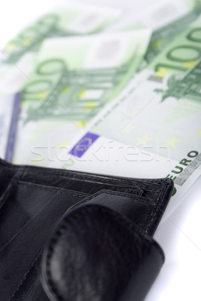 Leder Geldbörse Euro Geld Finanzierung Stock foto © marylooo