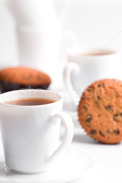 Stockfoto: Koffie · muffins · twee · cake