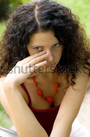 unhappy attractive brunet woman Stock photo © marylooo