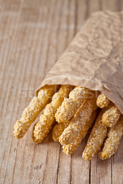 bread sticks grissini with sesame seeds Stock photo © marylooo