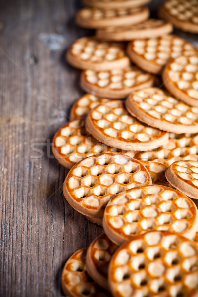 Stockfoto: Honing · cookies · rustiek · houten · tafel · voedsel