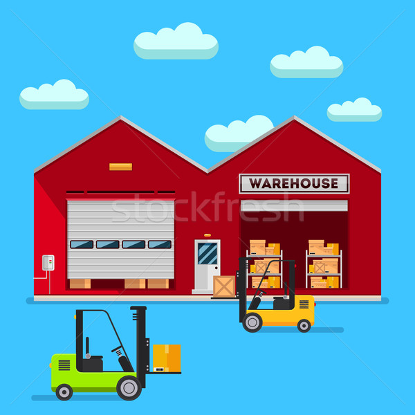 Warehouse infographic vector flat design. Stock photo © MarySan