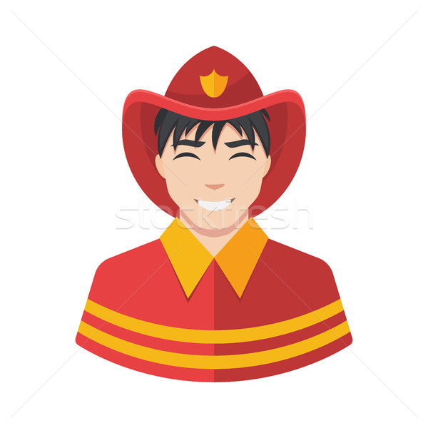 Brandweerman vector icon illustratie uniform werk Stockfoto © MarySan