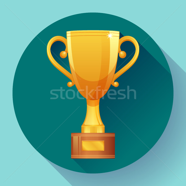 Champions gold cup - victory symbol. Flat style design Stock photo © MarySan