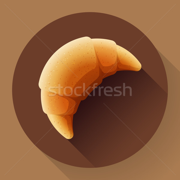 Francês café da manhã doce croissant longo sombra Foto stock © MarySan