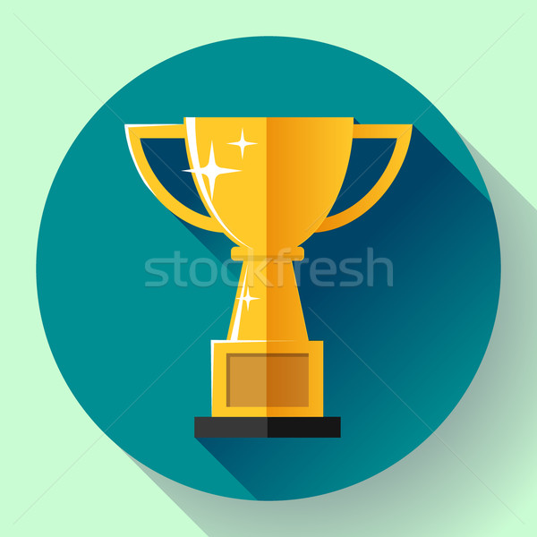 Champions gold cup - victory symbol. Flat style design Stock photo © MarySan