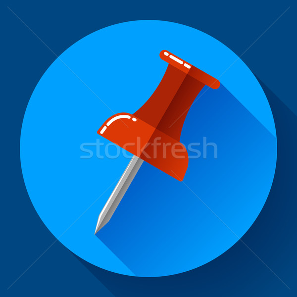 Flat Push pin icon vector Stock photo © MarySan