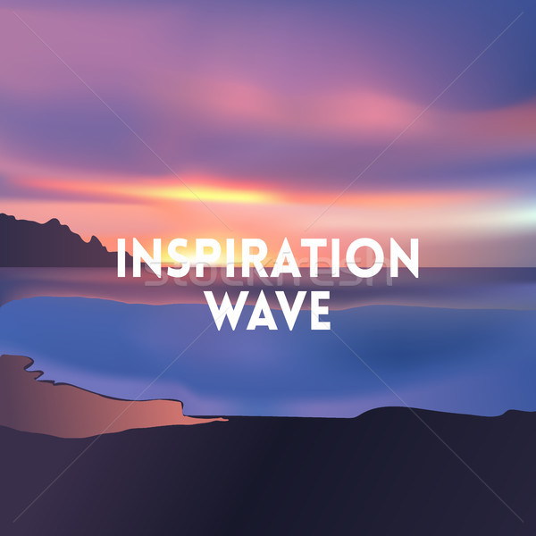 square blurred background - sunset colors With motivating quote Stock photo © MarySan