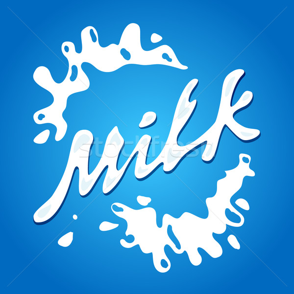 Milk label vector Splash and blot design shape creative illustration Stock photo © MarySan