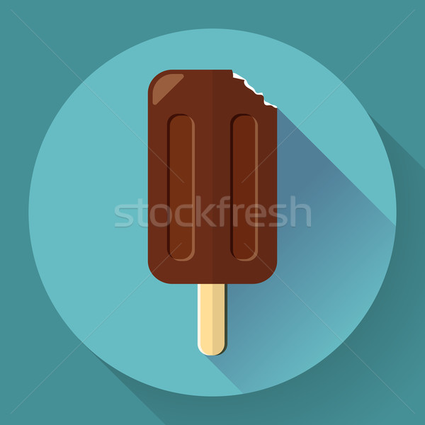 Ice cream with chocolate on a stick or popsicle Stock photo © MarySan