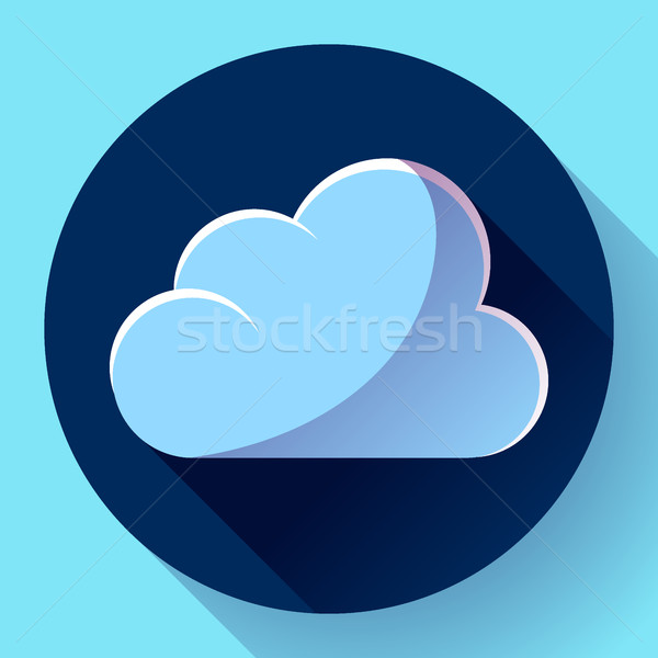 Vector flat color weather meteorology icon with long shadow Stock photo © MarySan