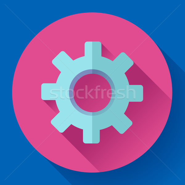 Cogwheel Icon. Develop symbol. Flat design style Stock photo © MarySan