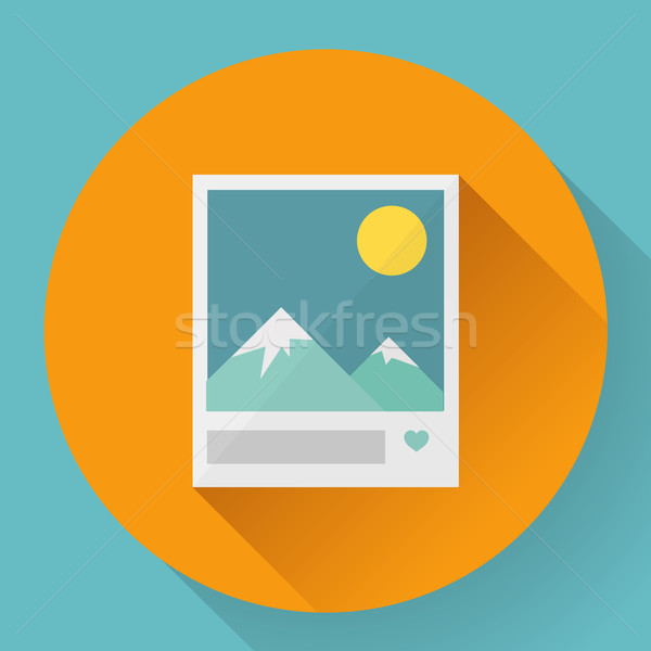 Flat Landscape with like photo icon. Vector illustration. Stock photo © MarySan