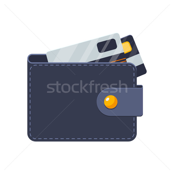 Vector cartera dinero icono largo sombra Foto stock © MarySan