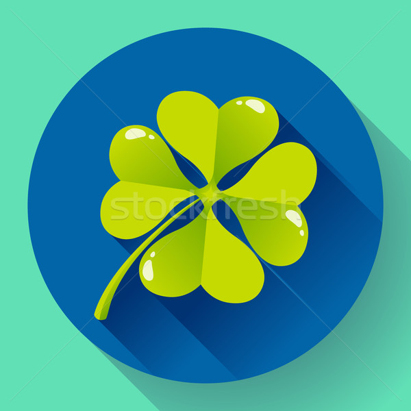 Four-leaf quatrefoil clover icon. Flat design style Stock photo © MarySan