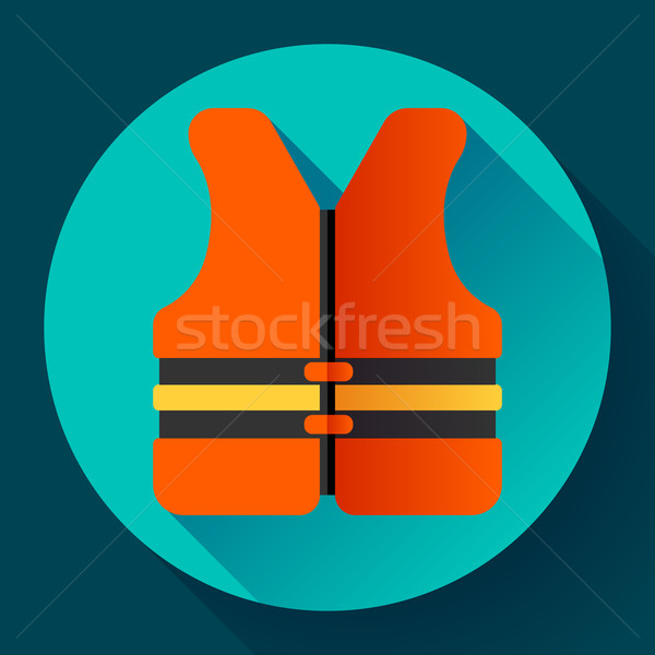 life safety jacket vest icon flat 2.0 vector Stock photo © MarySan