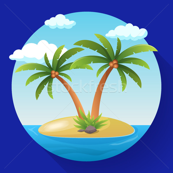 Foto stock: Férias · de · verão · férias · tropical · oceano · ilha · palmeira