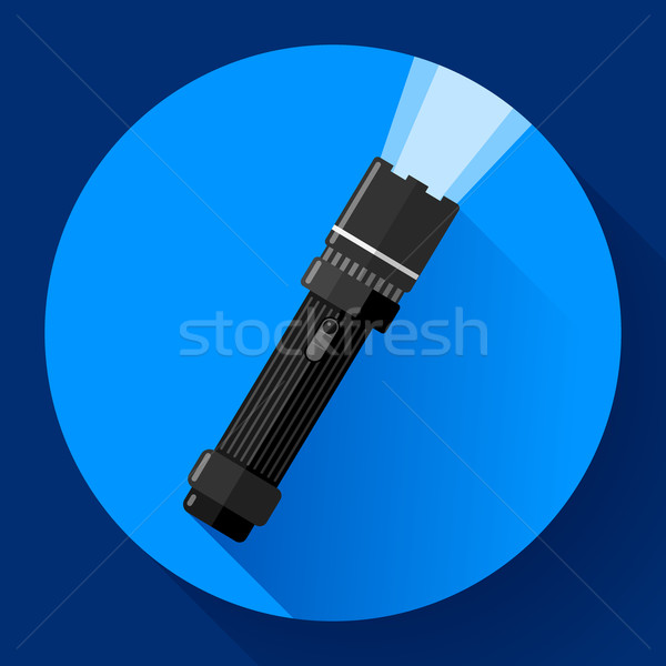 Flashlight Vector icon. Flat design style Stock photo © MarySan